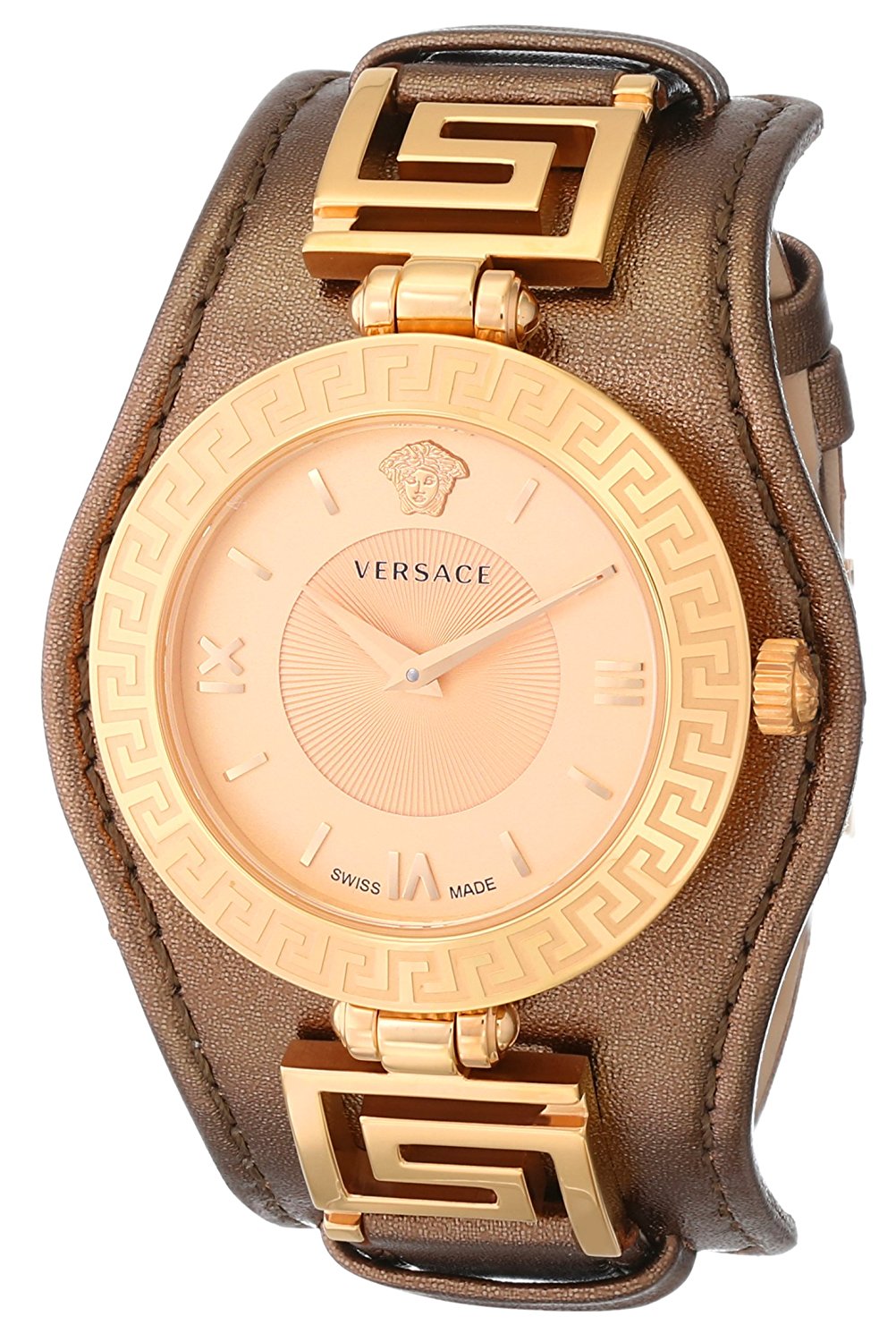 Versace Watches : VLA040014 Quartz Analog Brown Leather Women Watch
