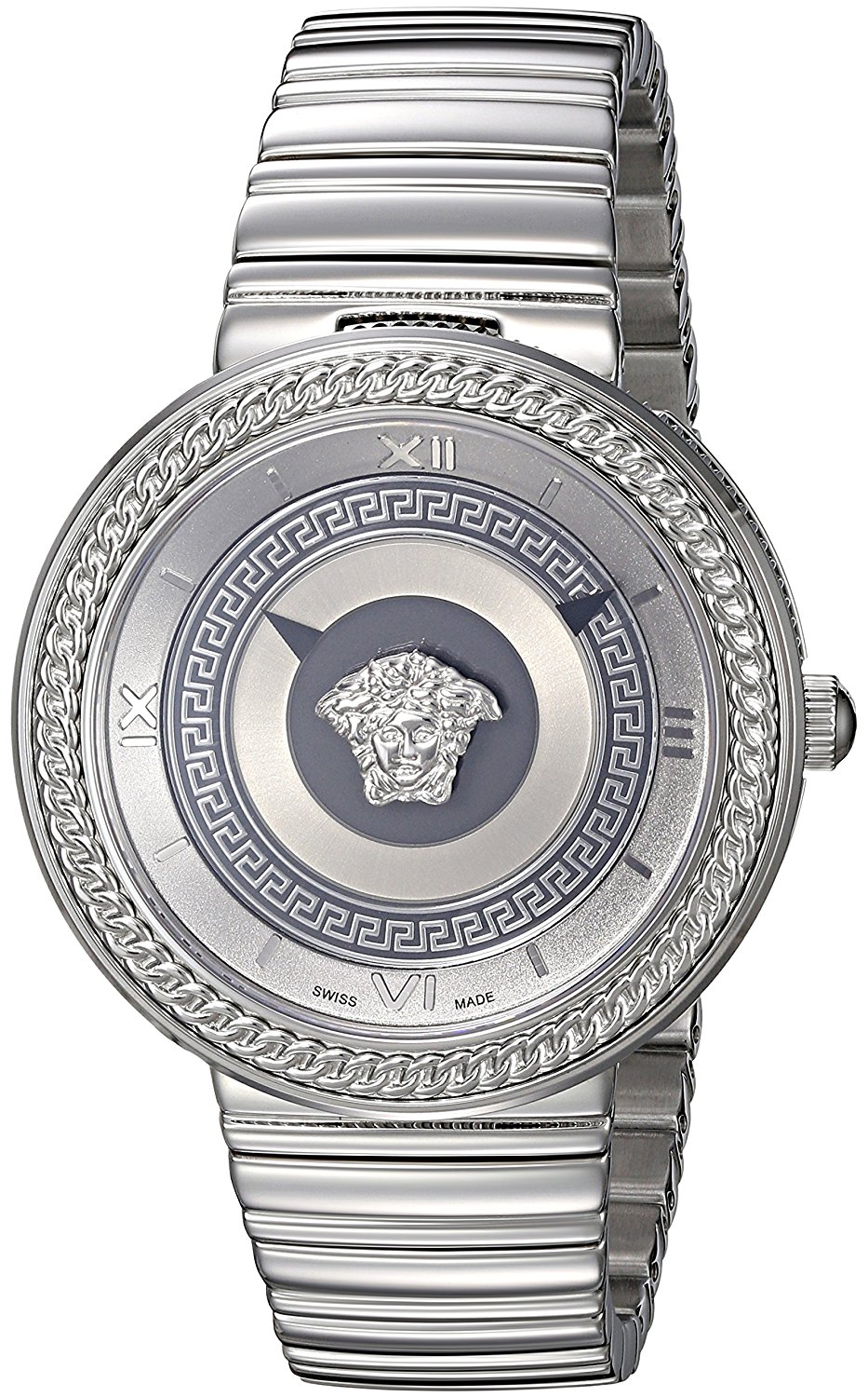 Versace Watches : VLC070014 Silver Dial Stainless Steel Band Women Watch