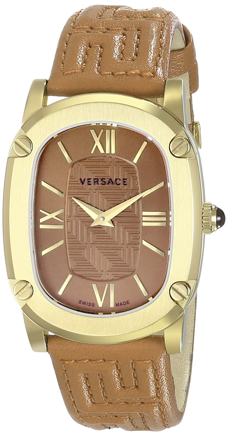 Versace Watches : VNB060014 Quartz Analog Brown Leather Women Watch
