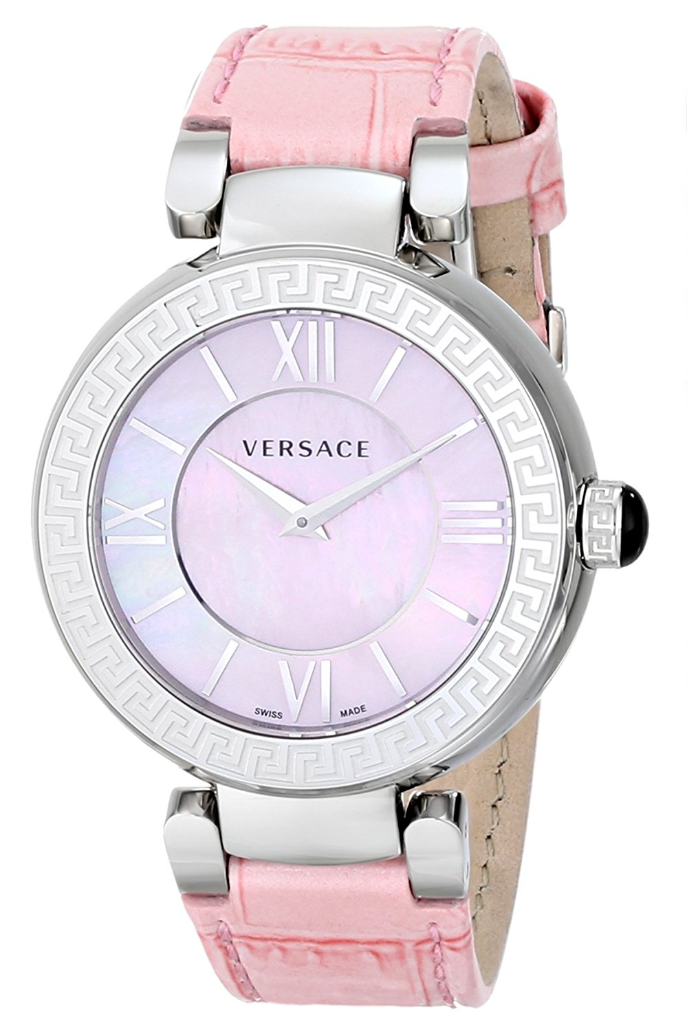 Versace Watches : VNC020014 Quartz Mother of Pearl Dial Pink Leather Women Watch