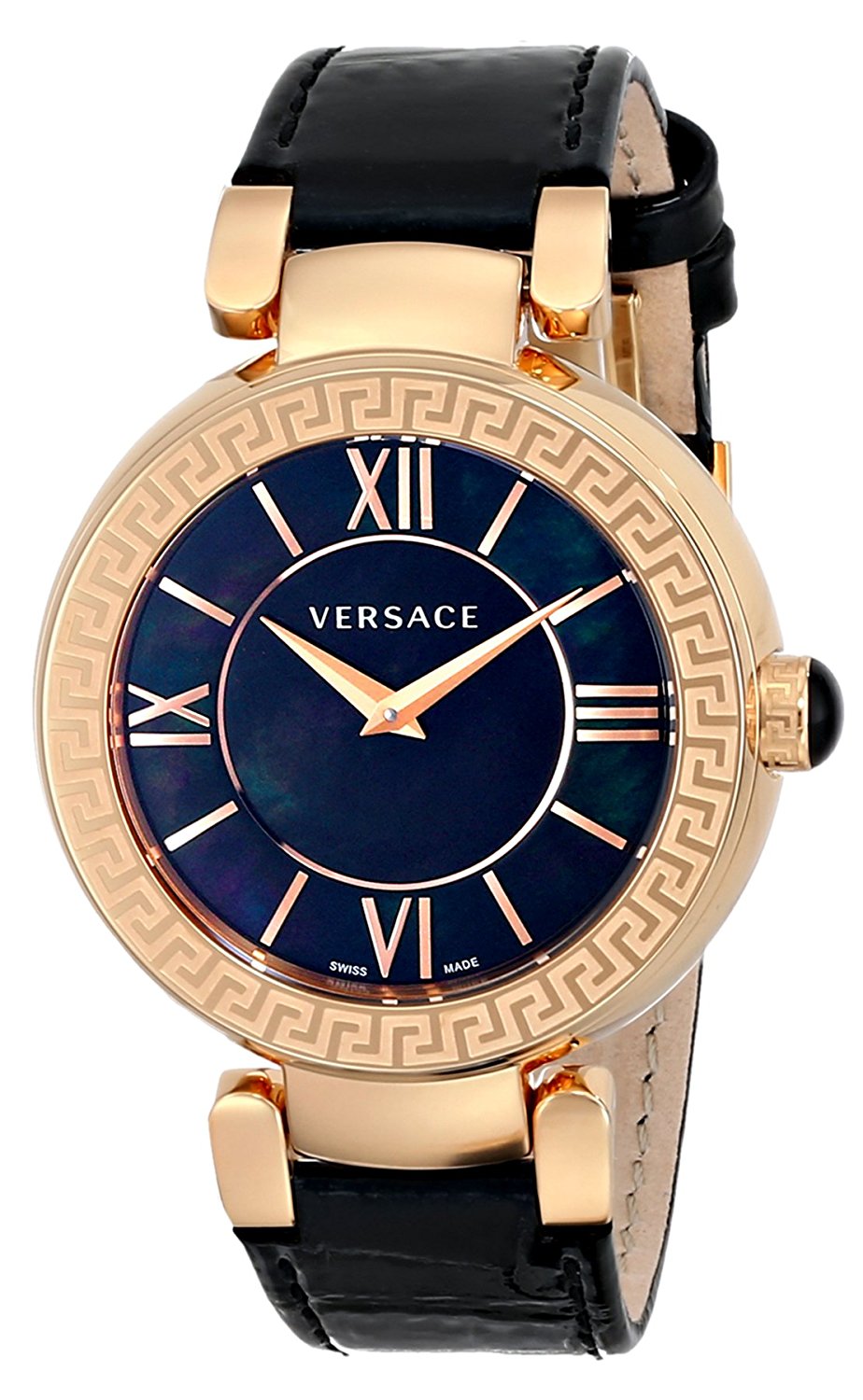 Versace Watches : VNC040014 Quartz Analog Black Leather Women Watch