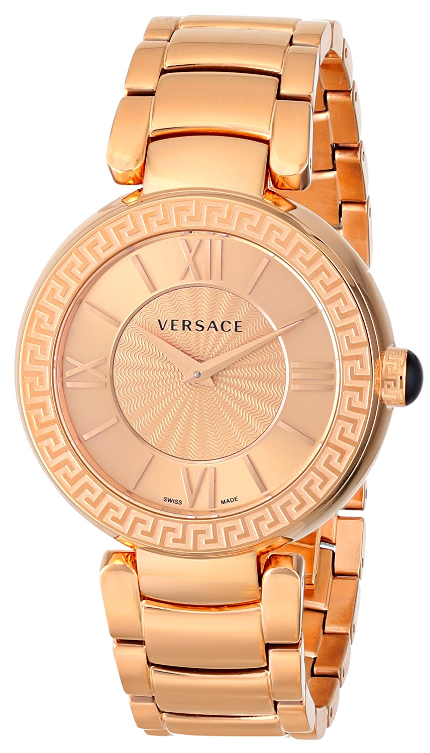 Versace Watches : VNC060014 Gold Dial Stainless Steel Band Women Watch