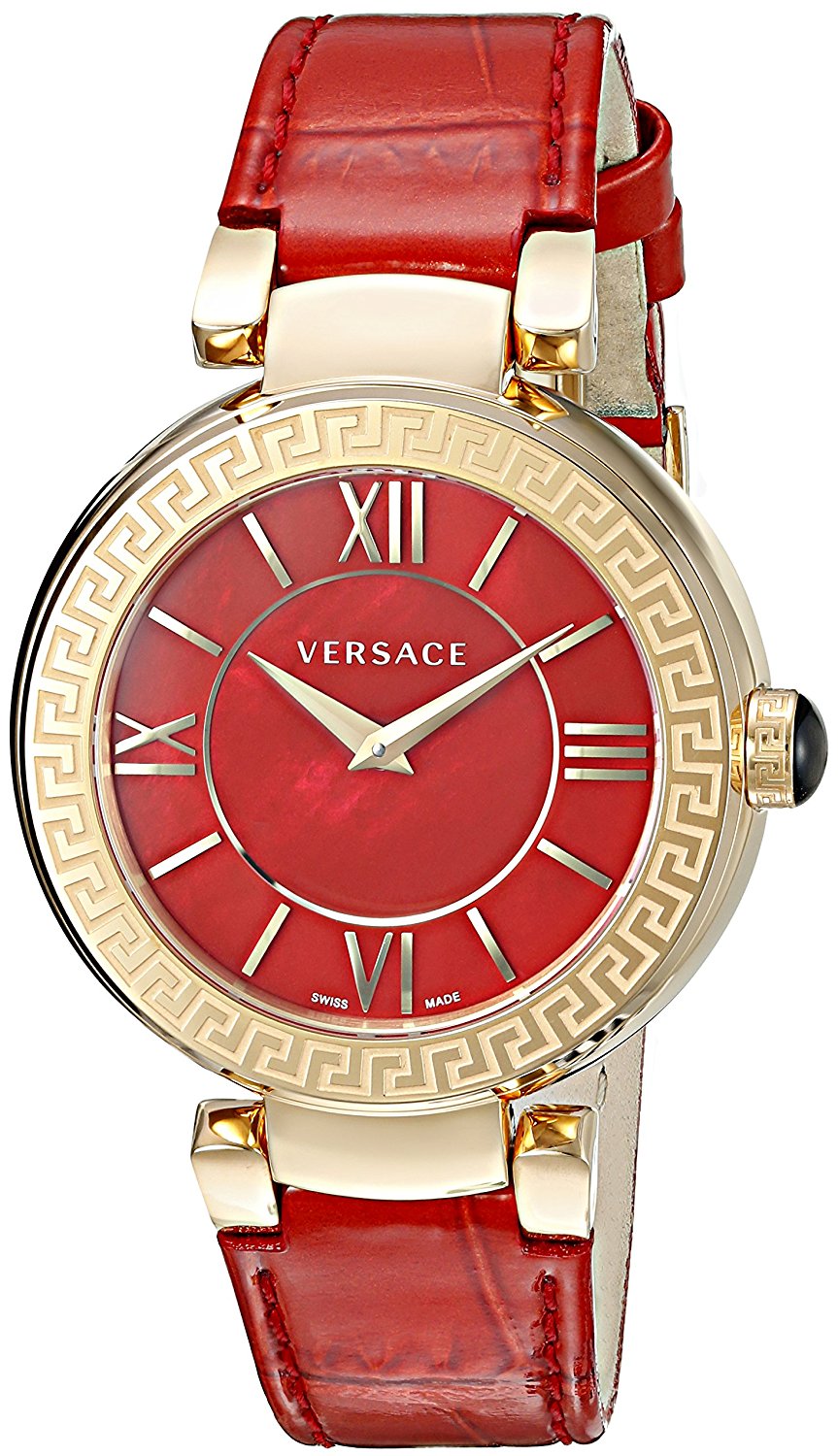 Versace Watches : VNC140014 Quartz Analog Red Leather Women Watch