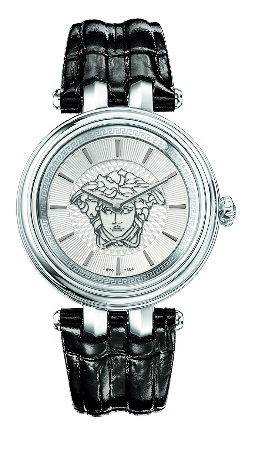 Versace Watches : VQE020015 Quartz Analog Black Leather Women Watch