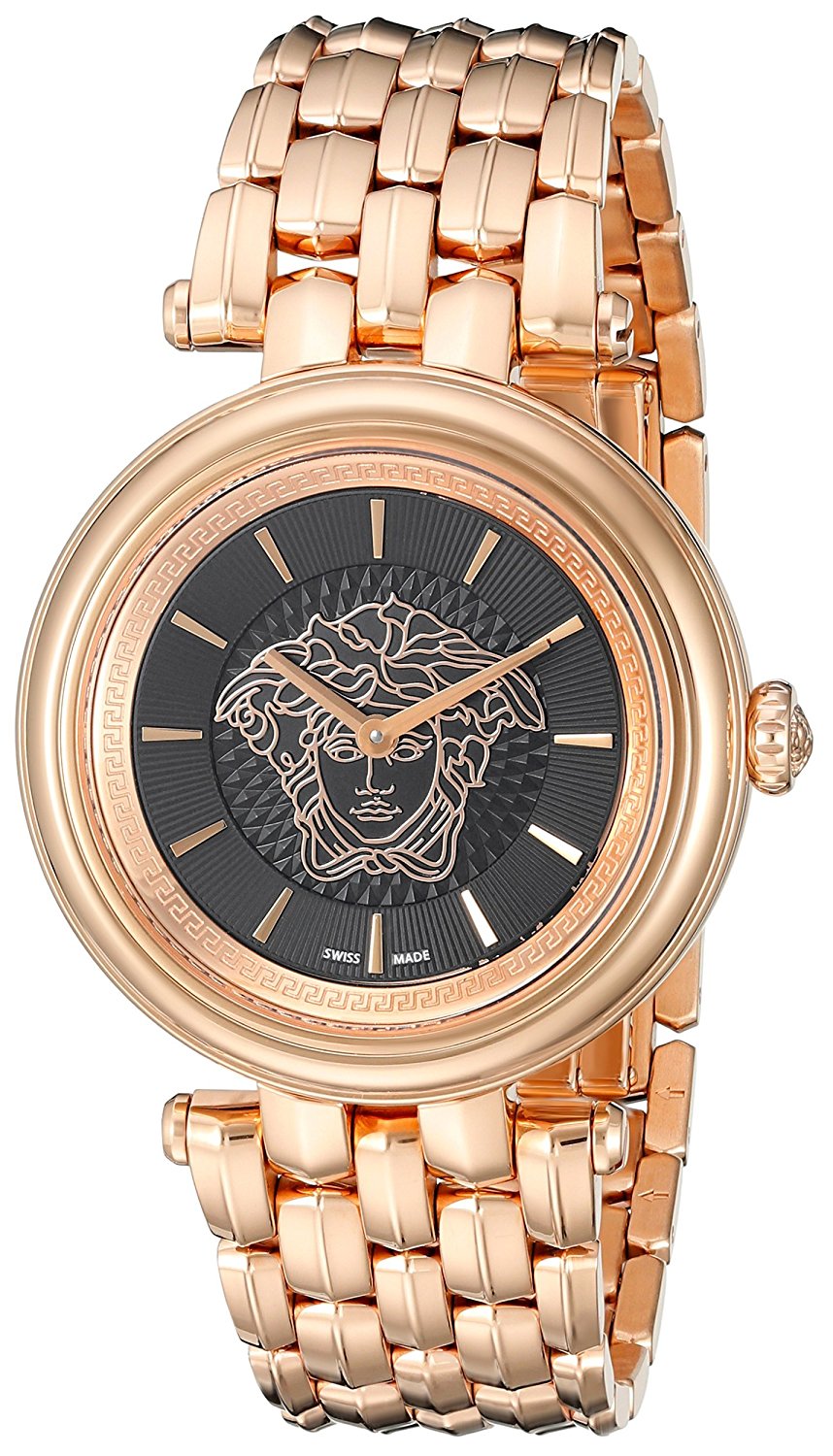 Versace Watches : VQE050015 Black Dial Stainless Steel Band Women Watch