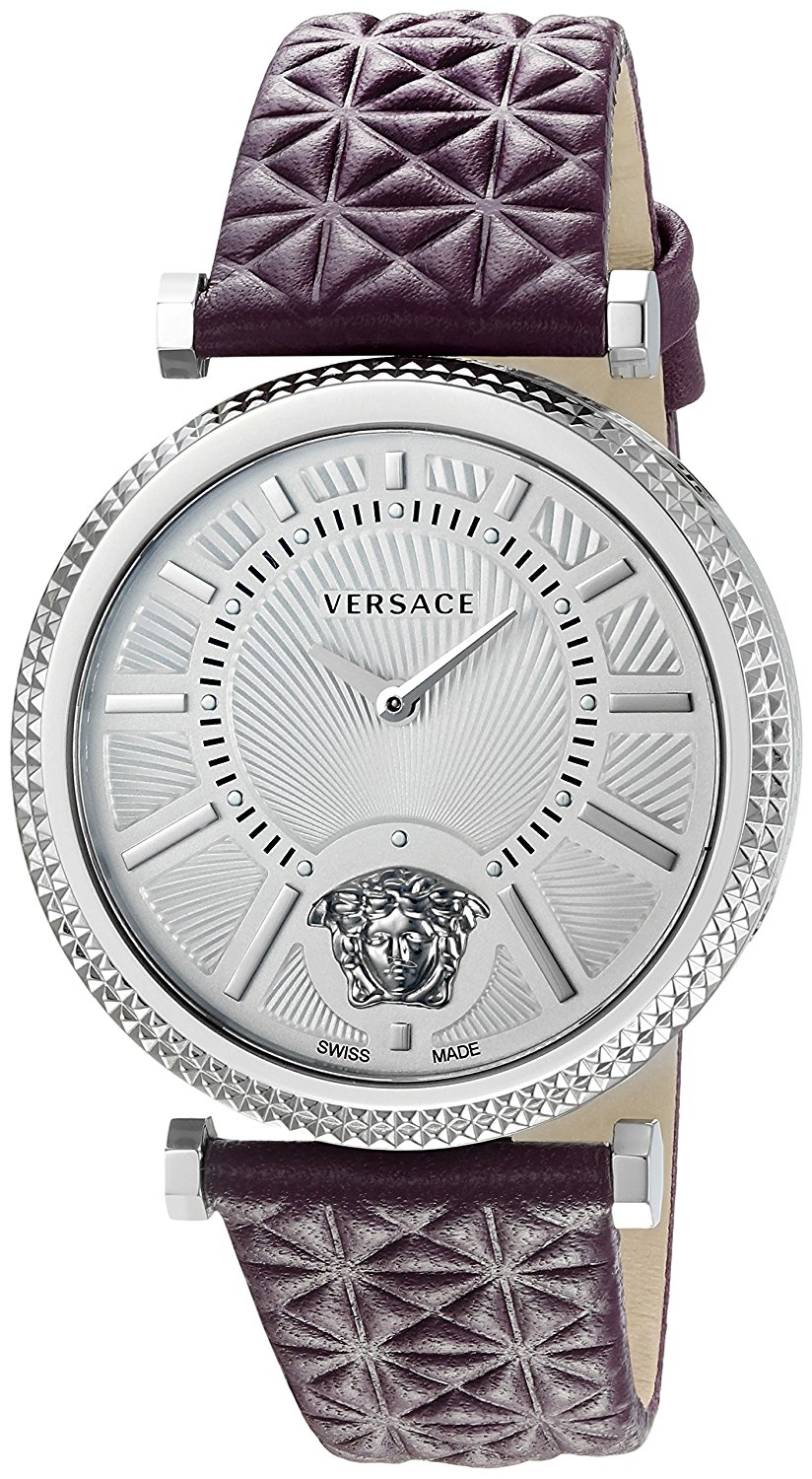 Versace Watches : VQG010015 Quartz Analog Purple Leather Women Watch