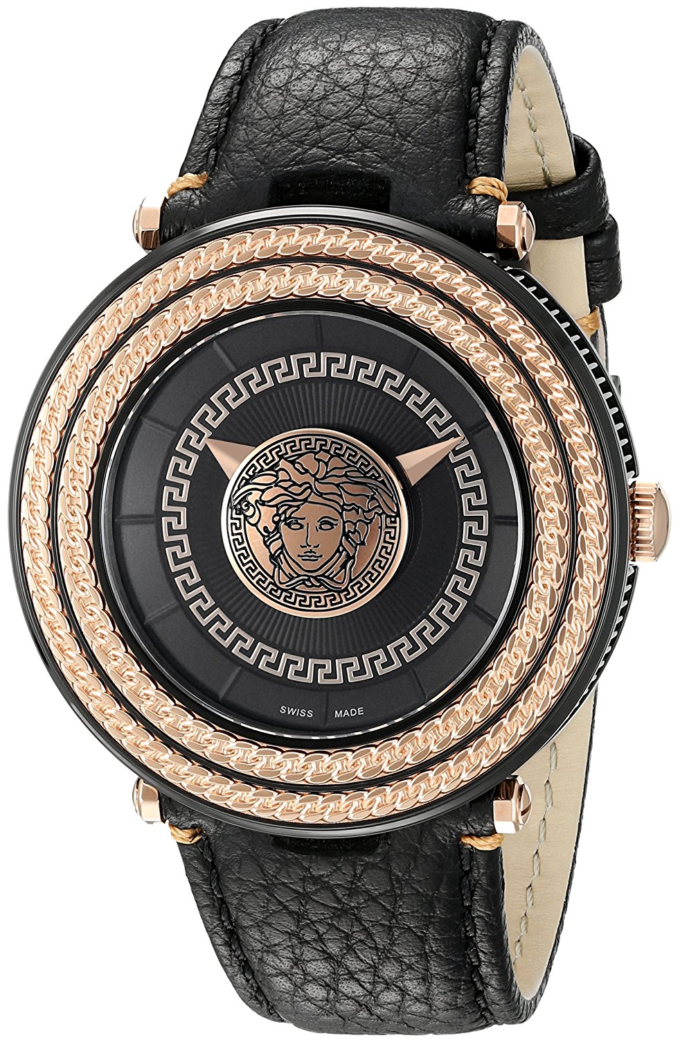 Versace Watches : VQL030015 Quartz Analog Black Leather Men Watch