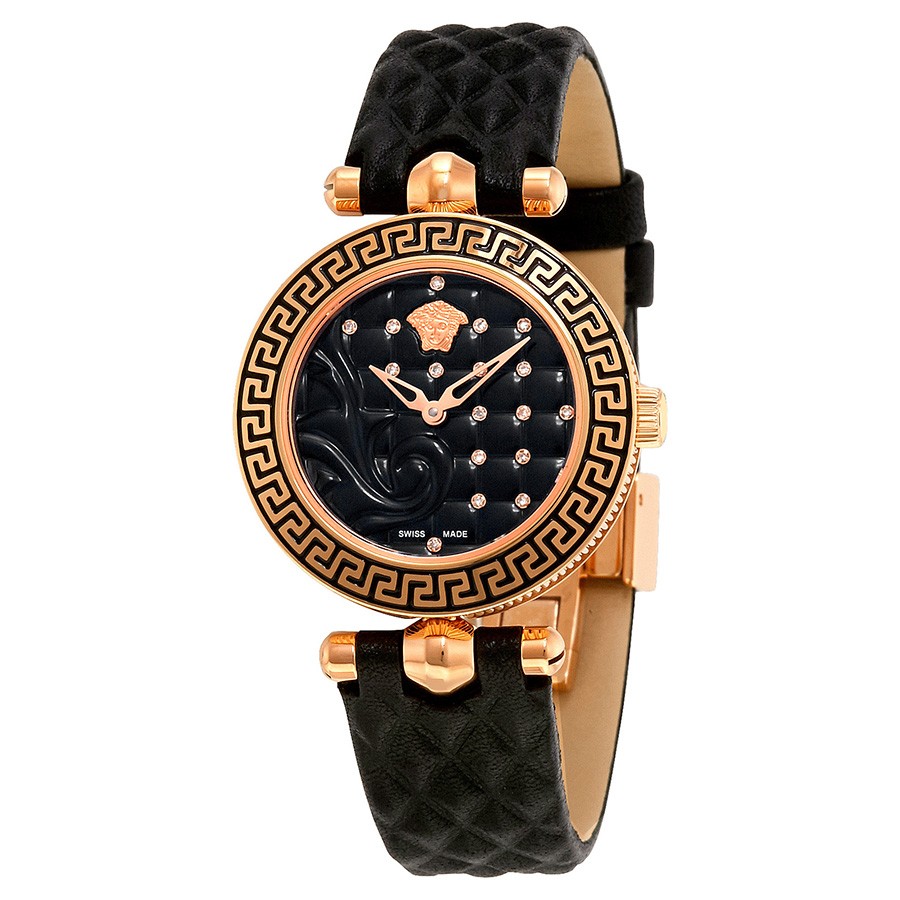Versace Watches : VQM10-0016 Black Enamel (medusa Head) Crytslal-embellished Quartz Women Watch