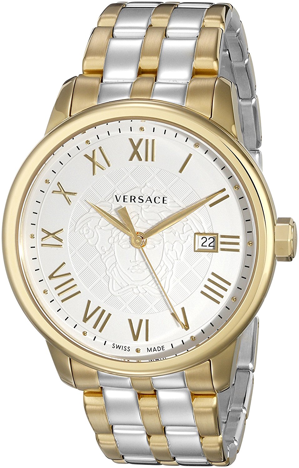 Versace Watches : VQS050015 White Dial Stainless Steel Band Men Watch