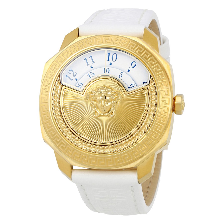 Versace Watches : VQU010015 White Rotating Disc Quartz Women Watch