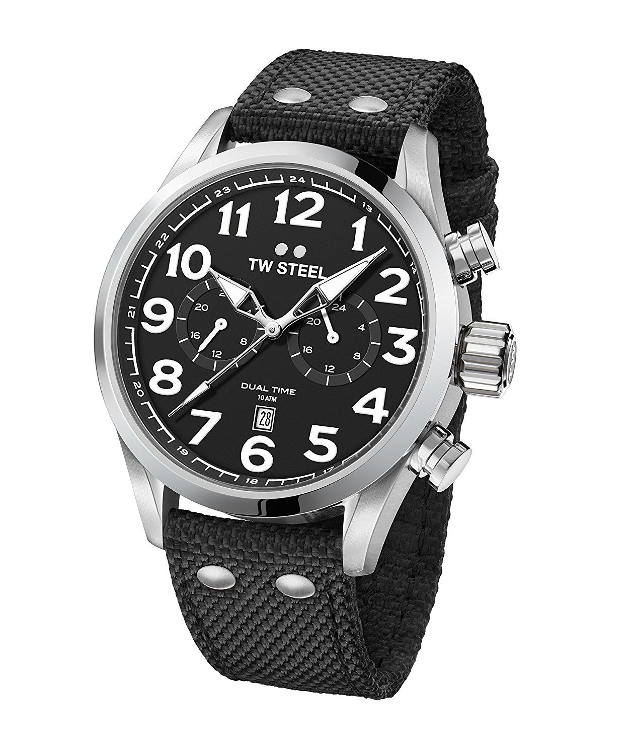 TW Steel Watches : VS7 Black Dial Dual Time Men Watch