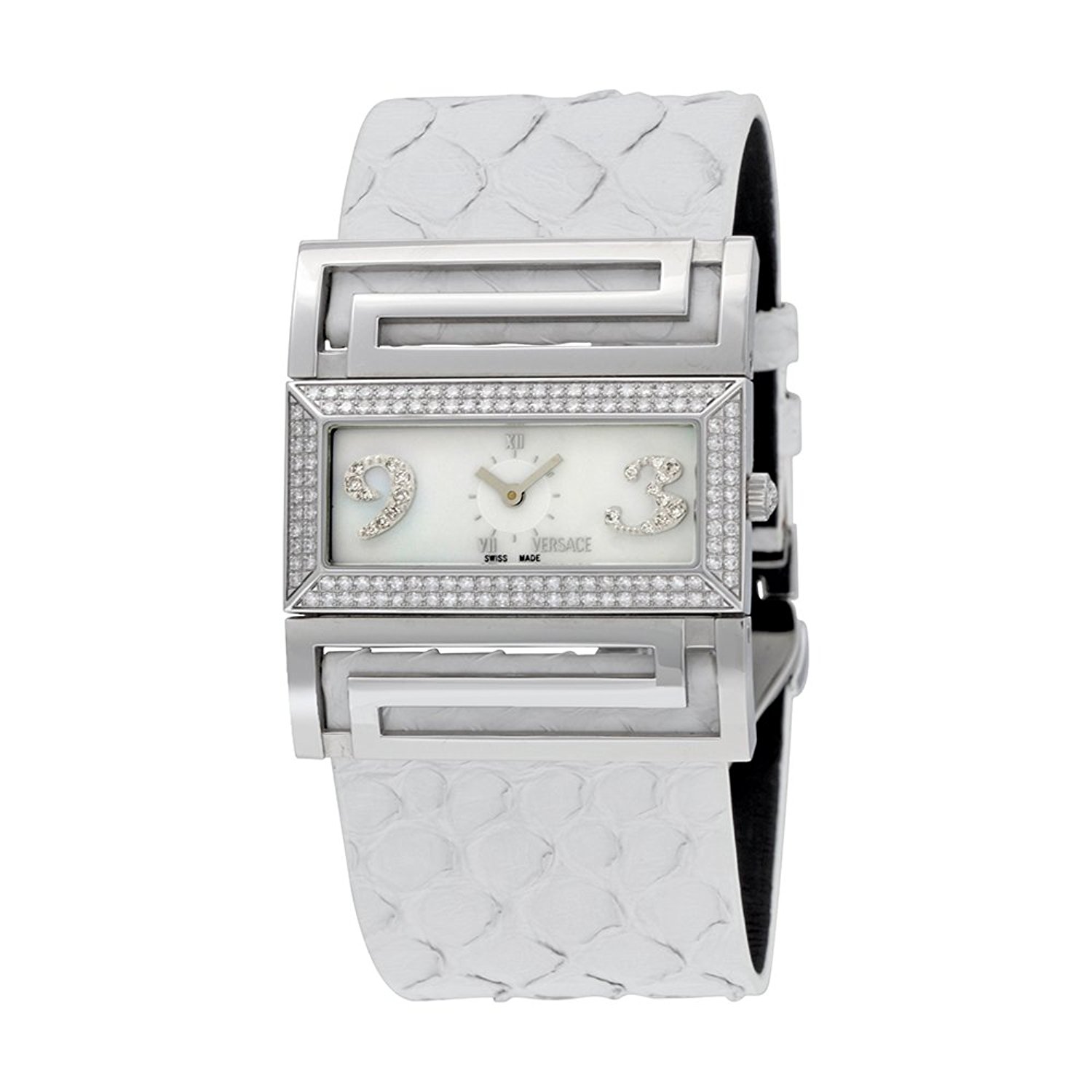 Versace Watches : VSQ91SD001-S001P Mother Of Pearl Dial Fixed Stainless Steels Set With Diamonds Band Men Watch