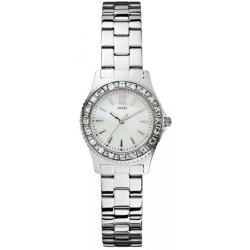 Guess Watches : W0025L1 Quartz White Dial Stainless Steel Case And Bracelet Women Watch
