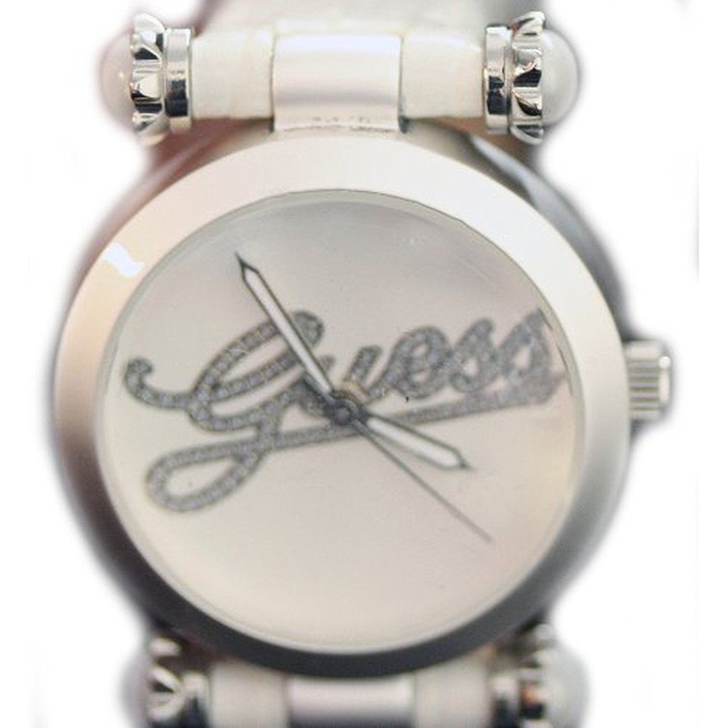Guess Watches : W0057L3 White Dial Stainless Steel Band Women Watch