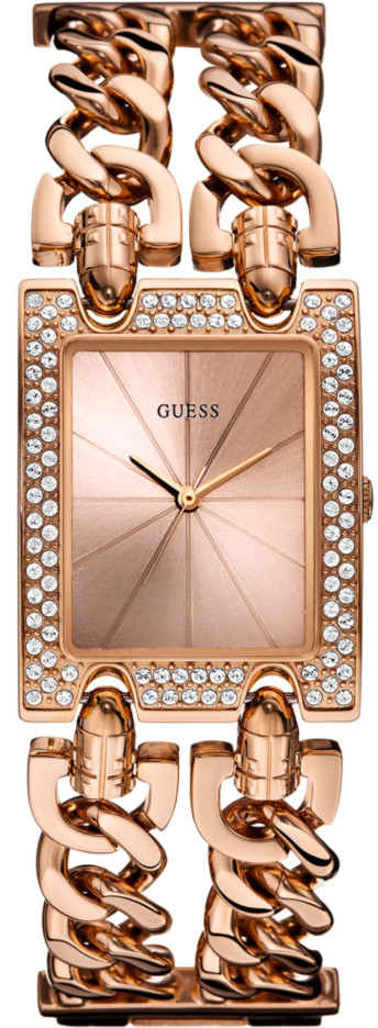 Guess Watches : W0072L3 Quartz Analog Crystal Bezel Rose Gold Tone Stainless Steel Women Watch