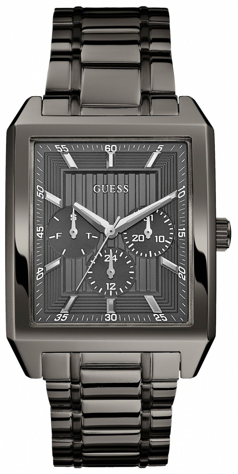 Guess Watches : W0077G2 Quartz Gray Dial Stainless Steel Case With Gray Stainless Steel Bracelet Men Watch