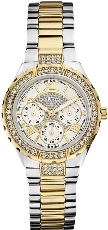 Guess Watches : W0111L5 Quartz Analog Day Date Two Tone Stainless Steel Women Watch
