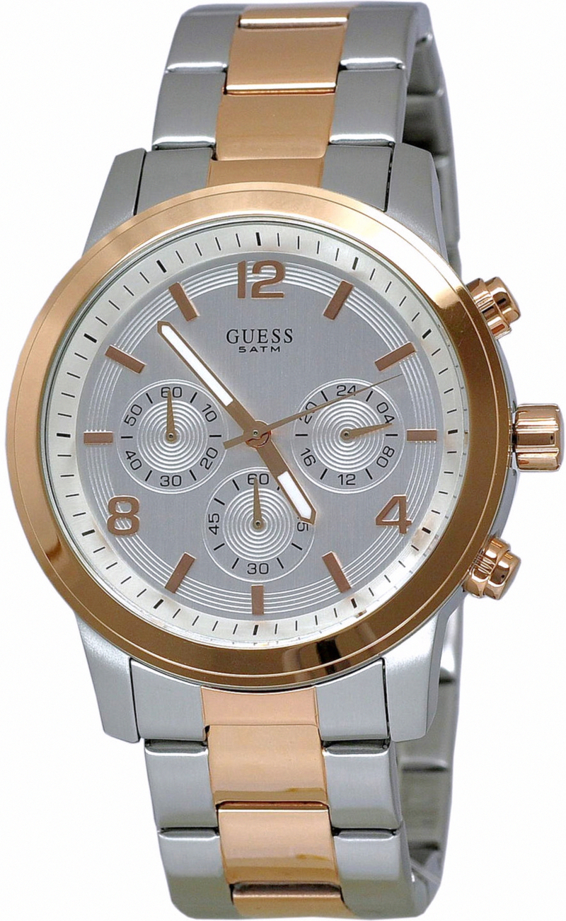 Guess Watches : W0123G1 Quartz Chronograph Silver Dial Stainless Steel Men Watch