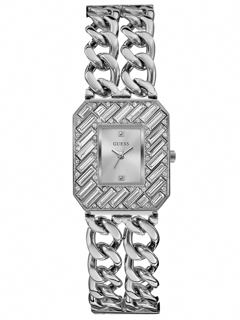 Guess Watches : W0126L1 Quartz Silver Dial Stainless Steel Case And Bracelet Women Watch