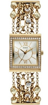 Guess Watches : W0140L2 Quartz Dial Pale gold with three hand movement Women Watch