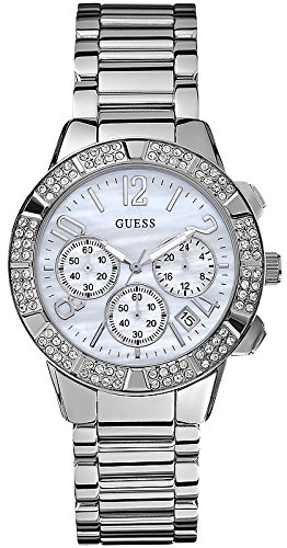 Guess Watches : W0141L1 Mother Of Pearl Dial Stainless Steel Band Women Watch