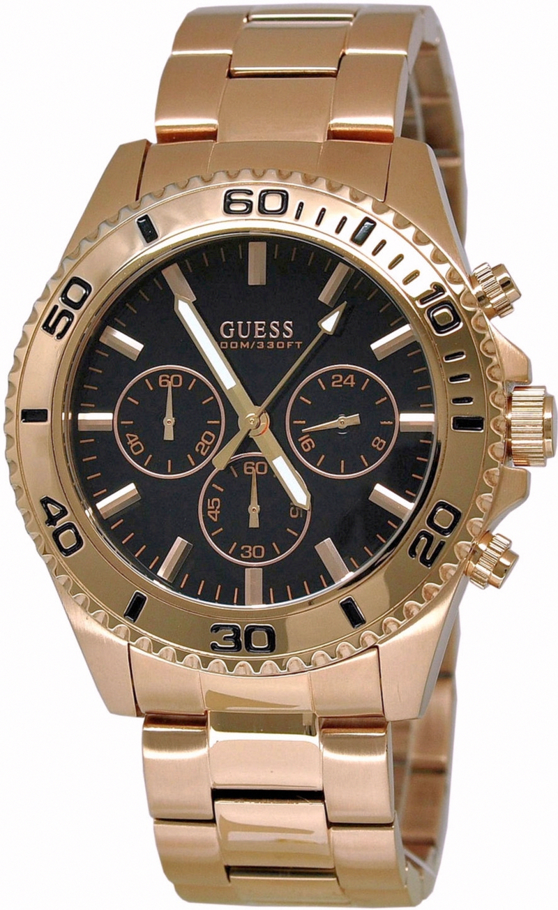 Guess Watches : W0170G3 Quartz Chronograph Black Dial Stainless Steel Men Watch