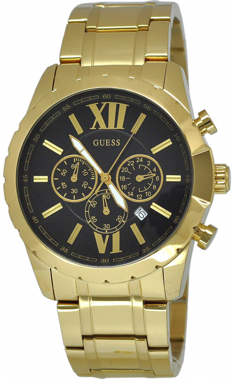 Guess Watches : W0193G1 Quartz Chronograph Date Gold Tone Stainless Steel Men Watch