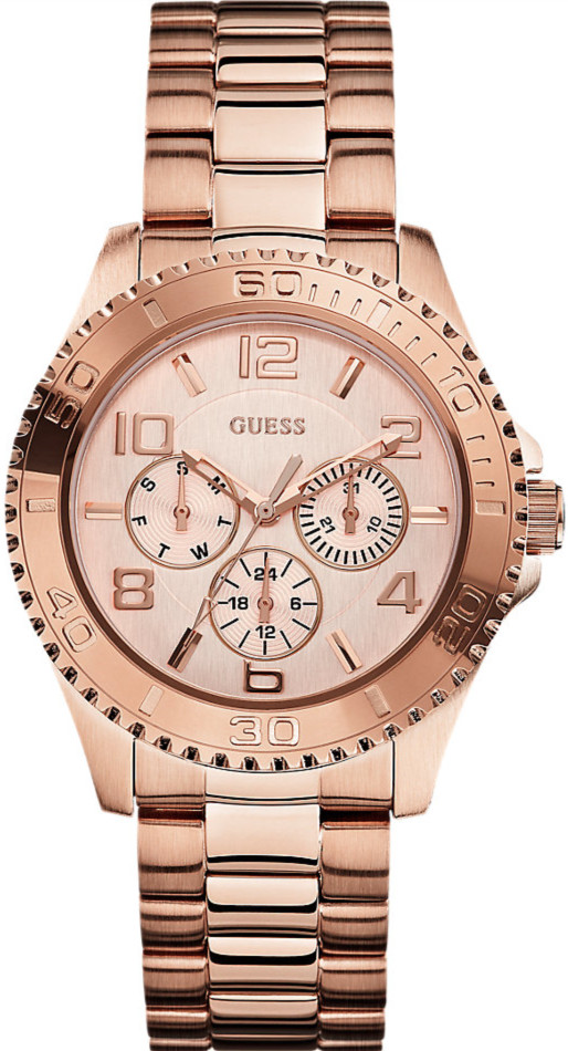Guess Watches : W0231L4 Quartz Analog Day Date Rose Gold Tone Stainless Steel Women Watch