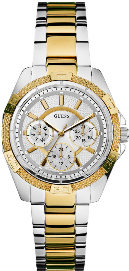 Fake AAA Guess Watches : W0235L2 Quartz Analog Day Date Silver Dial Stainless Steel Women Watch Watch