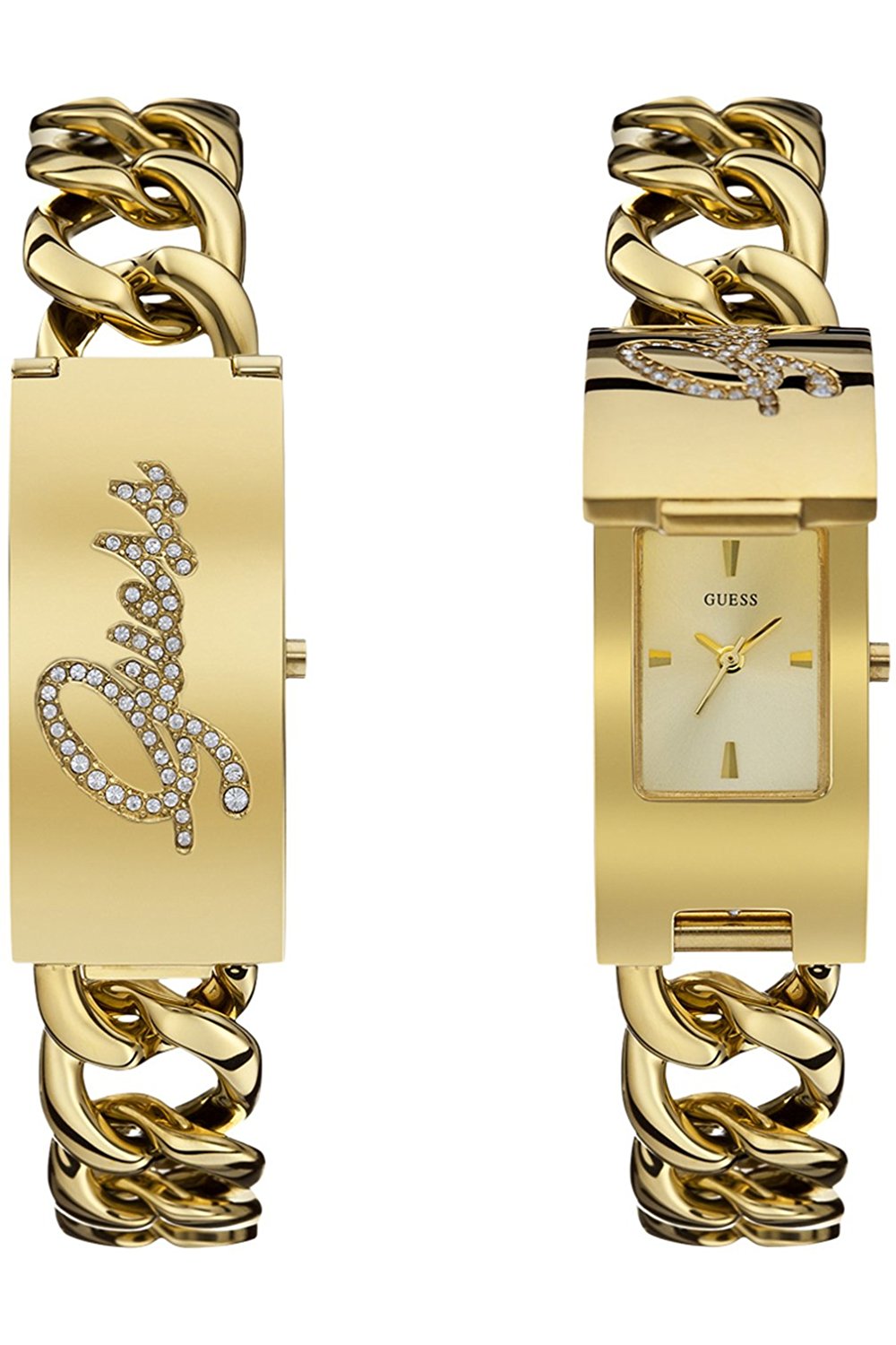 Guess Watches : W0321L2 Gold Tone Dial Stainless Steel Band Women Watch