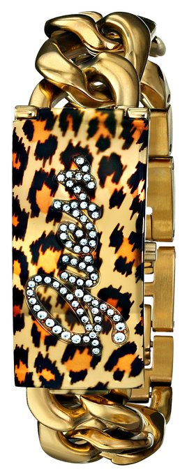 Guess Watches : W0321L5 Quartz Analog Leopard Print Cover Gold Tone Stainless Steel Women Watch