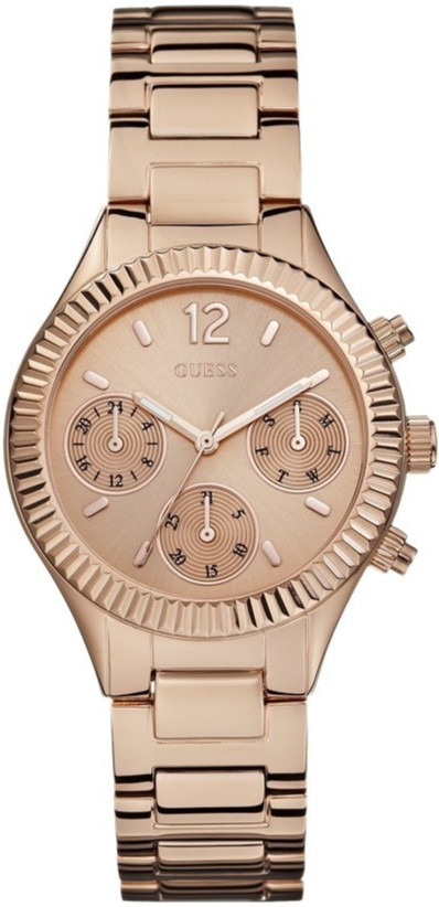 Guess Watches : W0323L3 Quartz Analog Day Date Rose Gold Tone Stainless Steel Women Watch