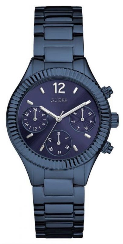Guess Watches : W0323L4 Quartz Multifunction Dial Blue Stainless Steel Women Watch