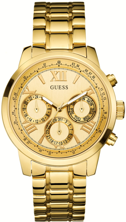 Guess Watches : W0330L1 Quartz Analog Day Date Gold Tone Stainless Steel Women Watch