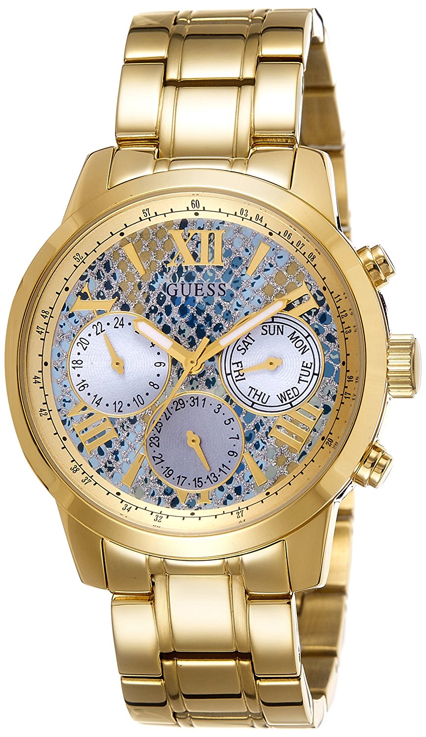 Guess Watches : W0330L13 Blue Celeste Dial Stainless Steel Band Women Watch