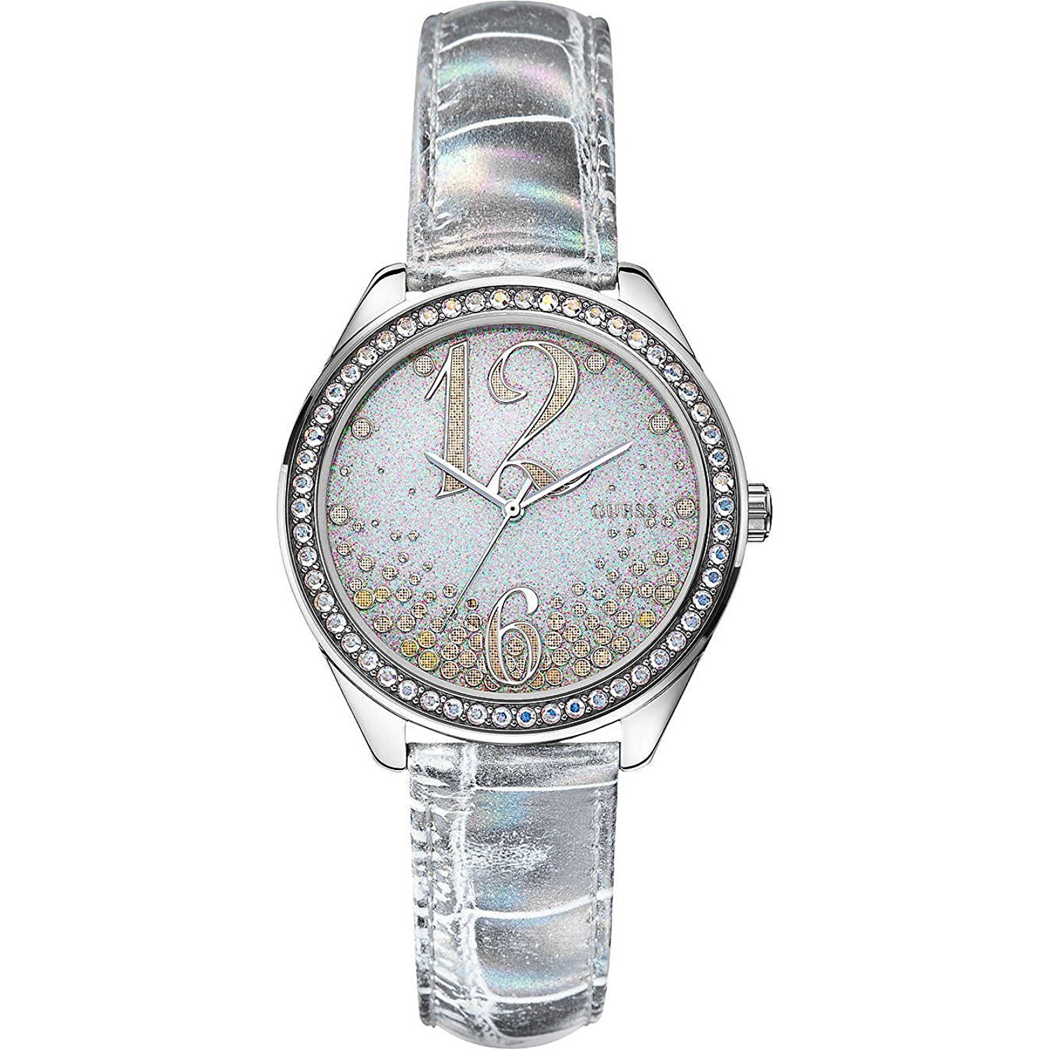 Guess Watches : W0338L2 Silver Dial Synthetic Women Watch