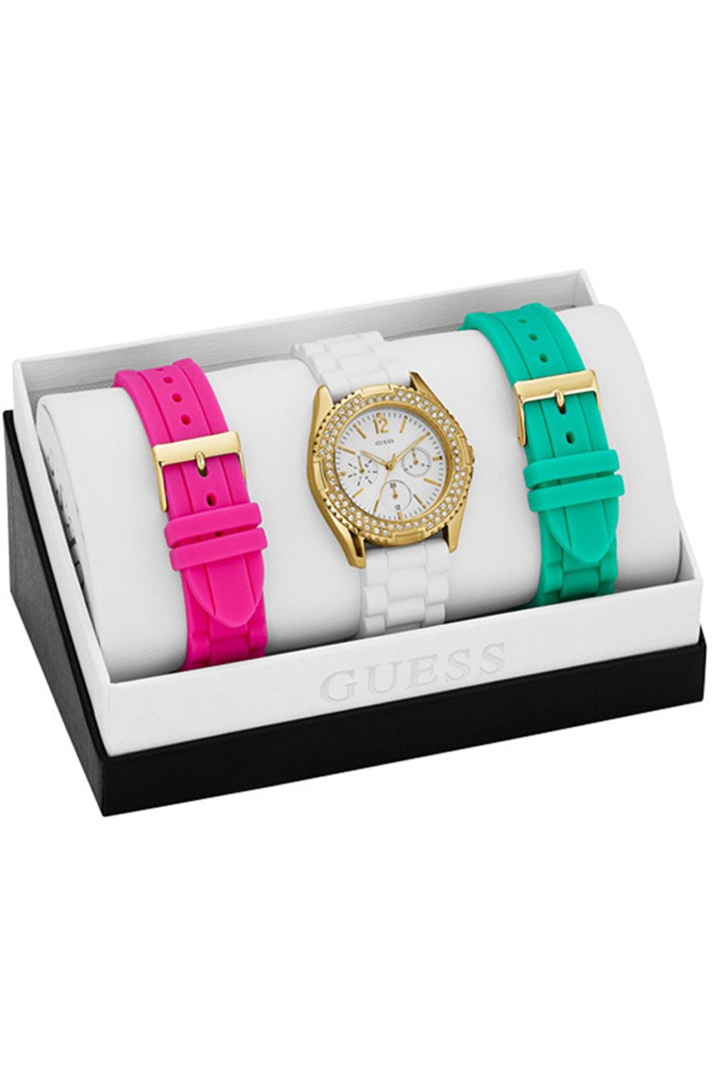 Guess Watches : W0350L1 White Dial Rubber Women Watch