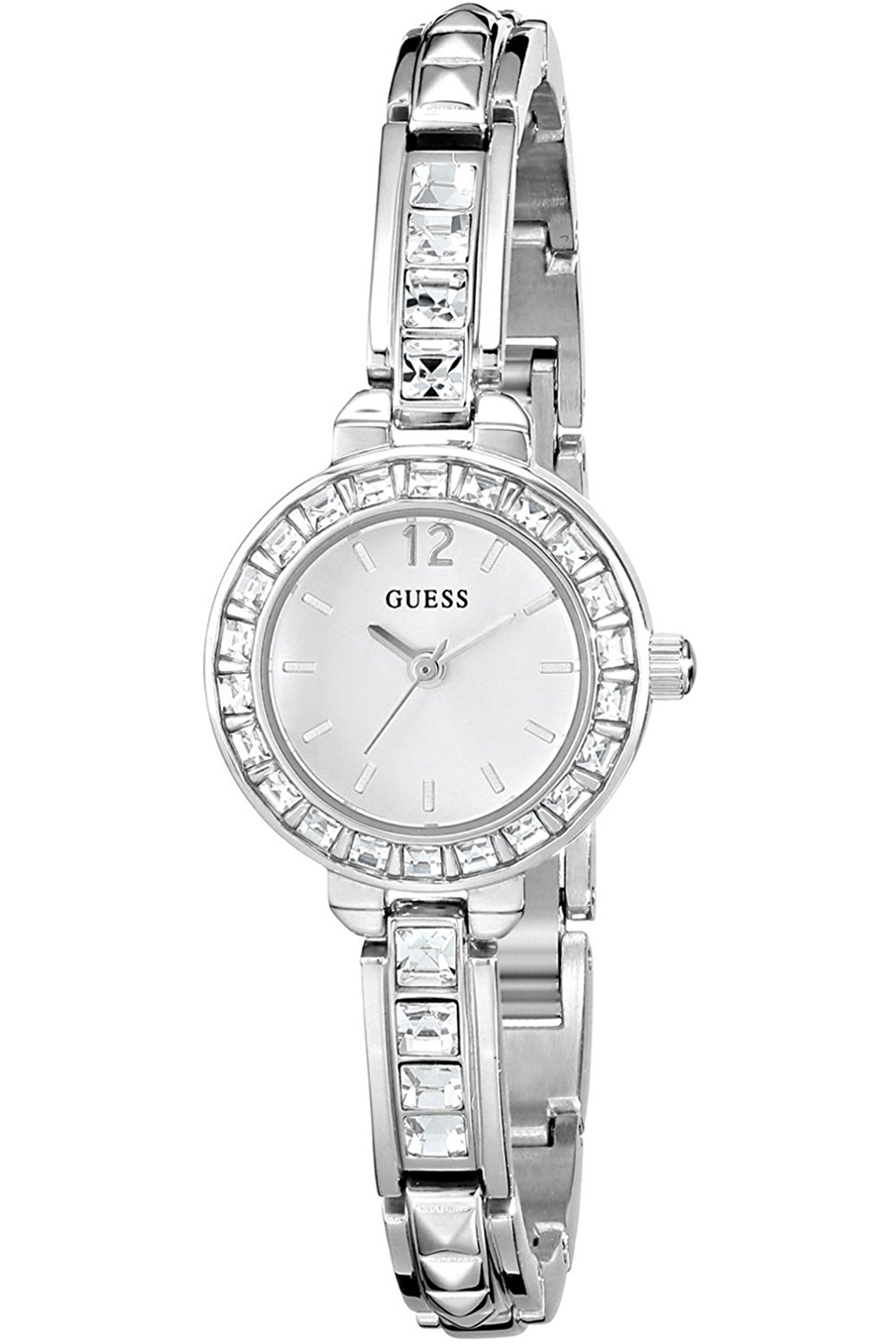 Guess Watches : W0429L1 Silver Tone Dial Stainless Steel Band Women Watch