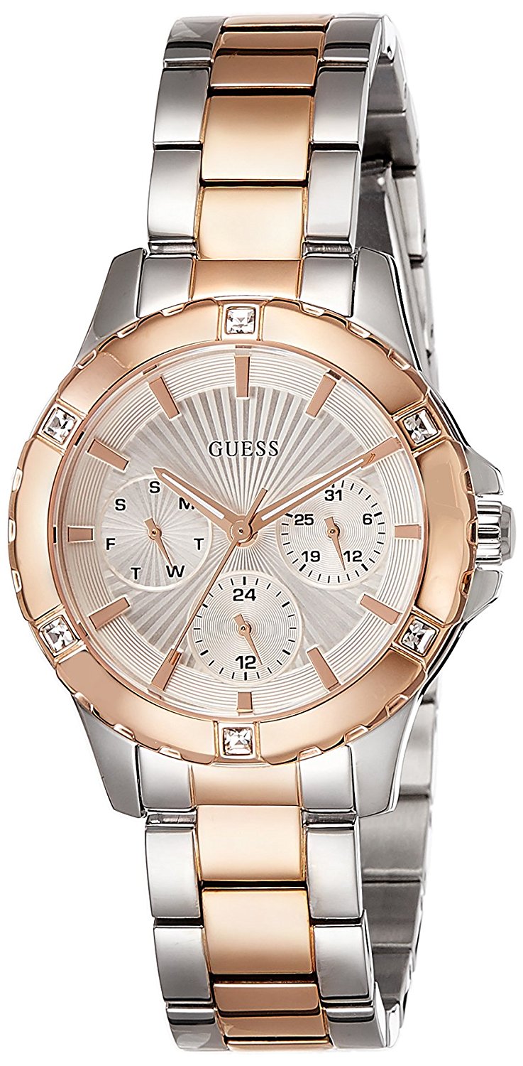 Guess Watches : W0443L4 Silver Dial Stainless Steel Women Watch