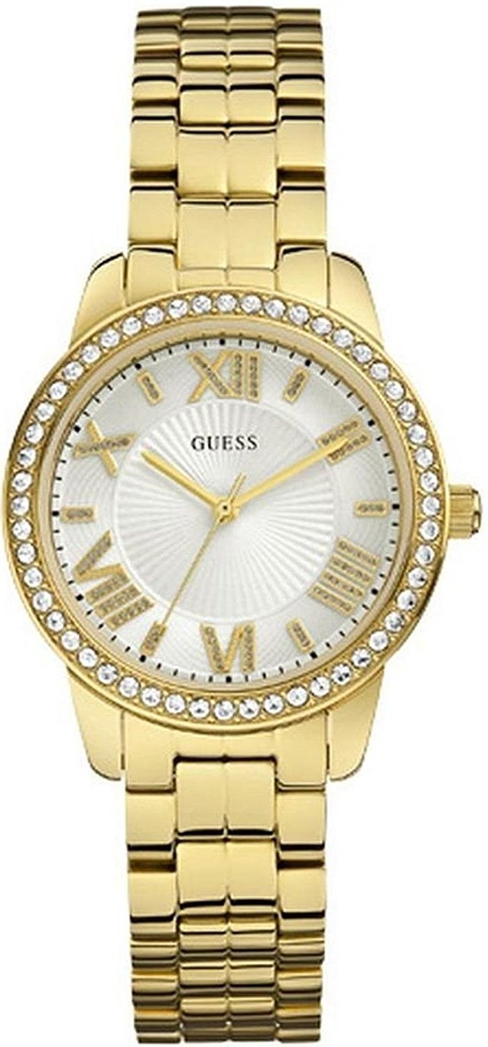Guess Watches : W0444L2 White Dial Stainless Steel Band Women Watch