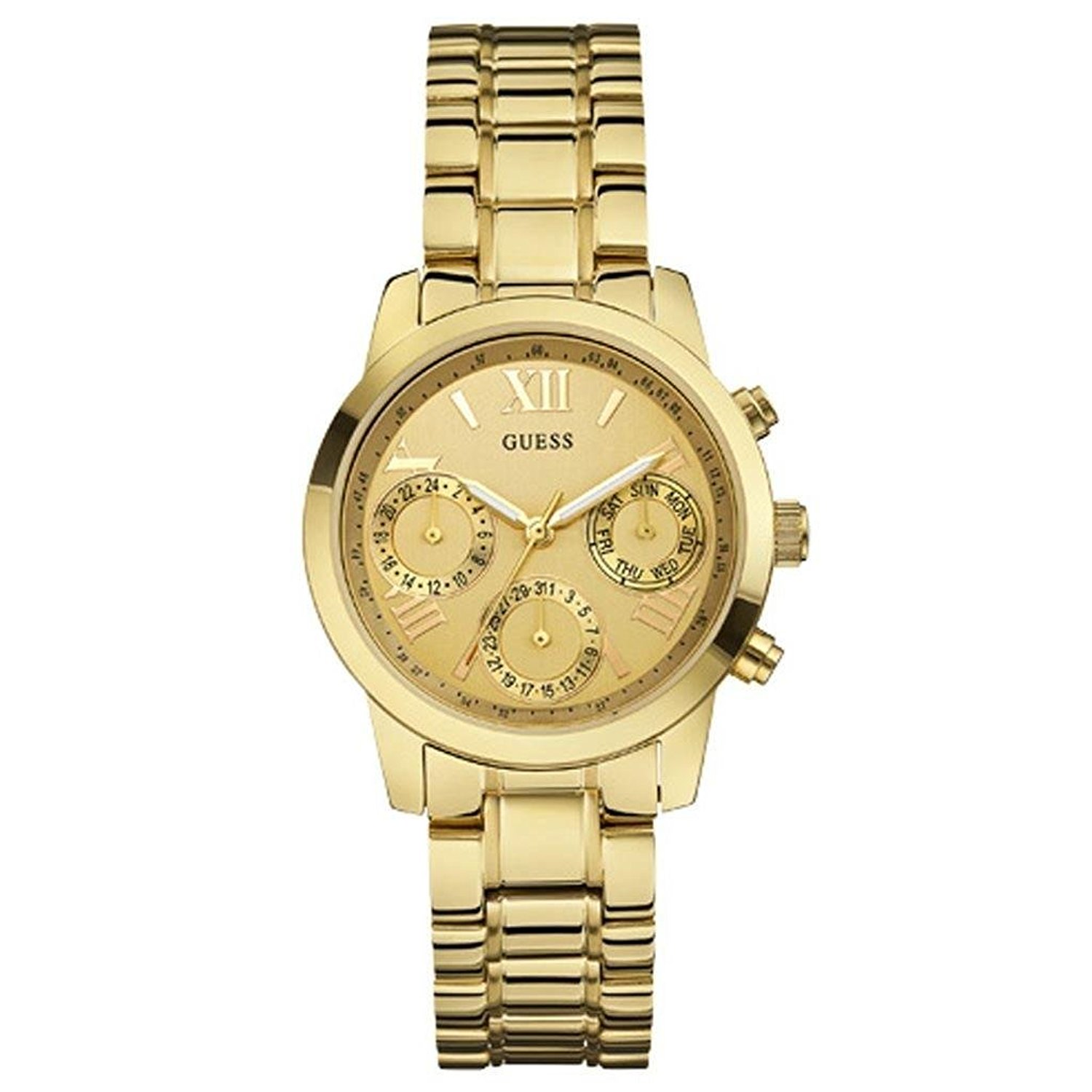 Guess Watches : W0448L2 Gold Dial Stainless Steel Women Watch