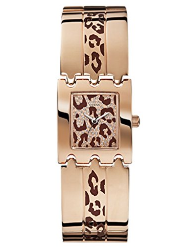 Guess Watches : W0463L2 Quartz Animal Print Dial Rose Gold Tone Stainless Steel Women Watch