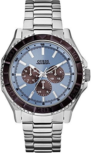 Guess Watches : W0479G2 Blue Dial Luminous Numerals Luminous Hands Men Watch