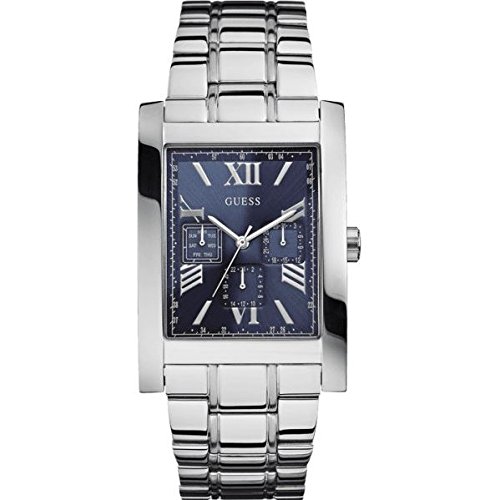 Guess Watches : W0484G2 Blue Dial Brass-plated Stainless Steel Band Men Watch