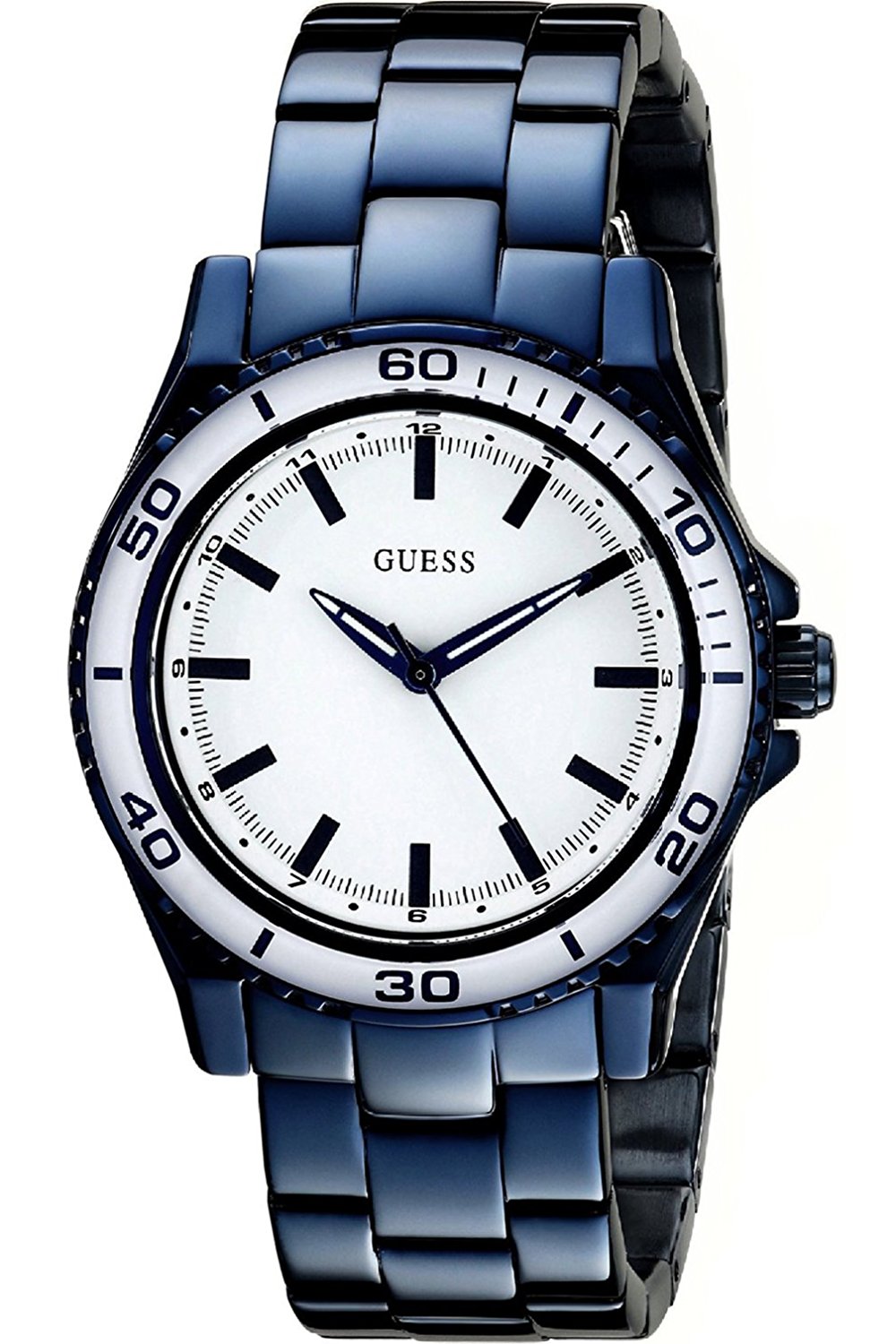Guess Watches : W0557L3 White Dial Stainless Steel Band Women Watch