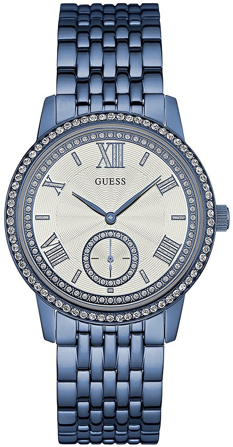 Guess Watches : W0573L4 White Dial Stainless Steel Band Women Watch