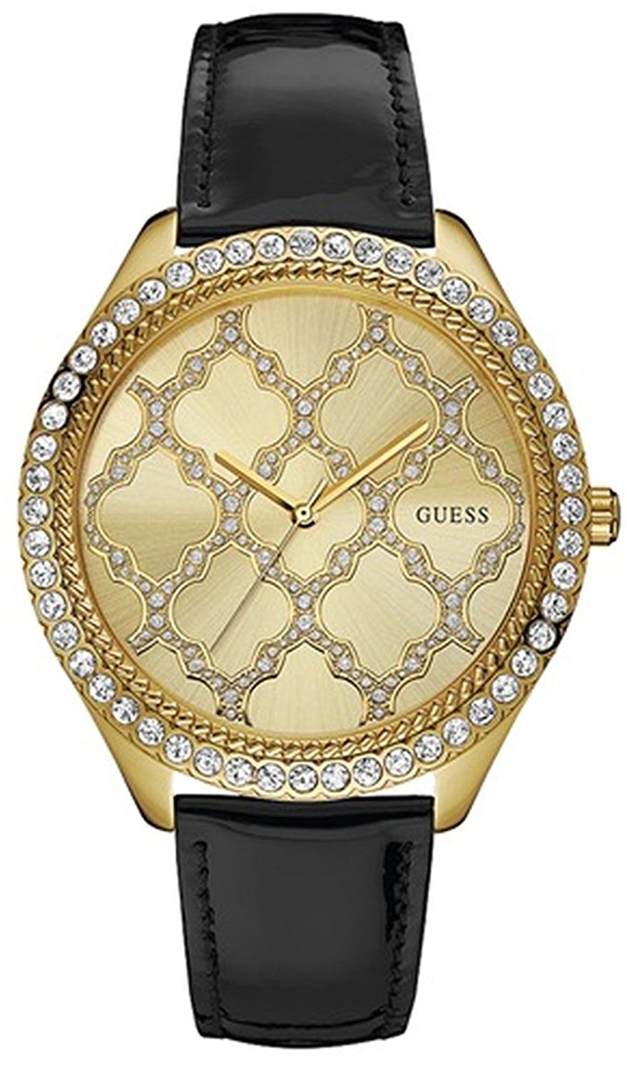 Guess Watches : W0579L8 Gold Dial Calfskin Band Women Watch