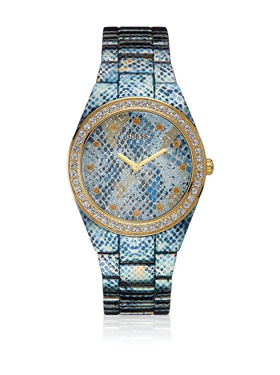 Guess Watches : W0583L1 Blue Dial Stainless Steel Band Women Watch