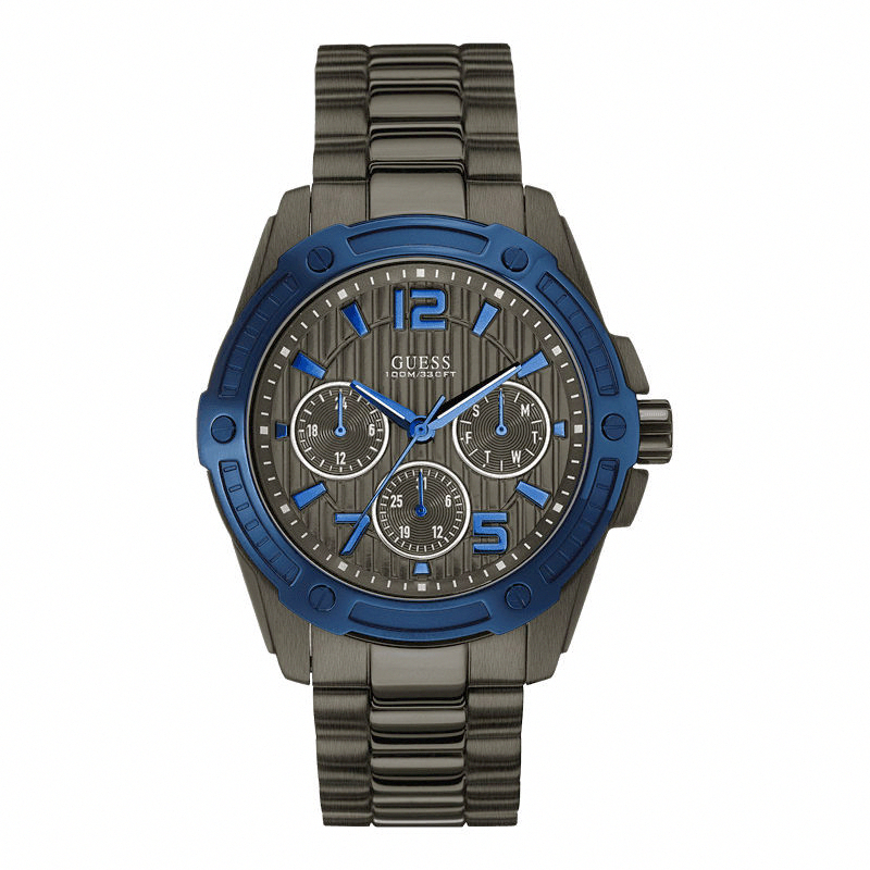 Guess Watches : W0601G1 Quartz Multifunction Dial Stainless Steel Men Watch