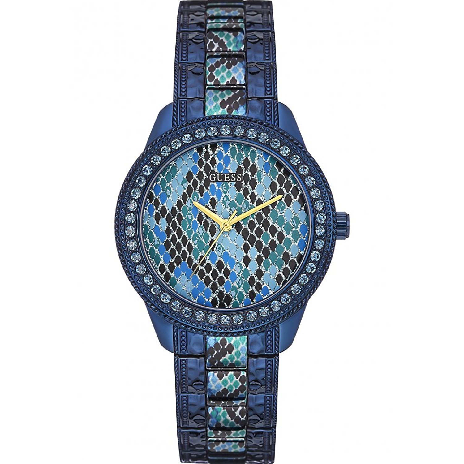 Guess Watches : W0624L3 Blue Dial Stone Set Women Watch